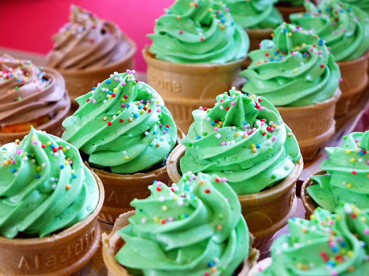 green cupcake